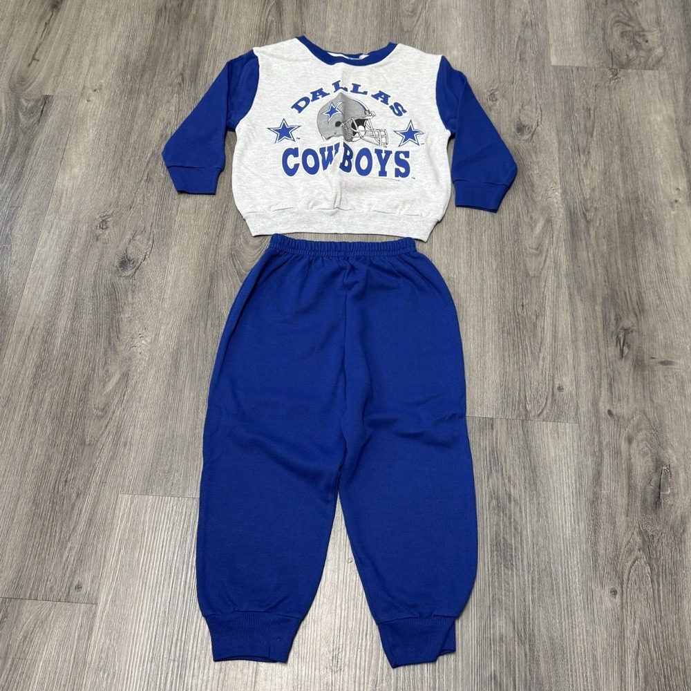 Vintage 1995 Dallas Cowboys NFL 3T Sweatsuit Set Made USA Toddler 90s